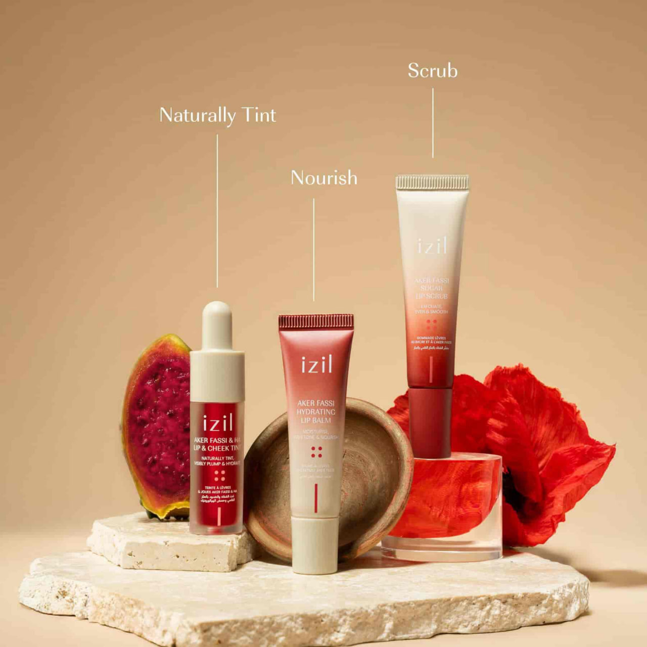 Aker Fassi Poppy Glow Lip Trio
