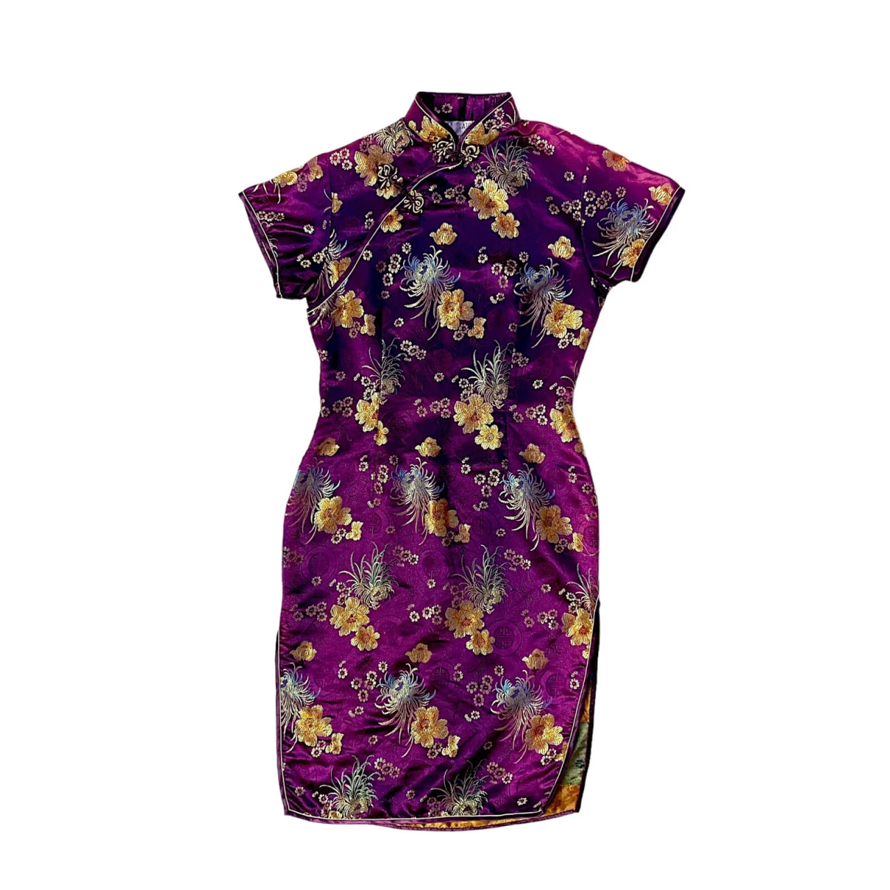 Silk Mini Dress Chinese Traditional Style