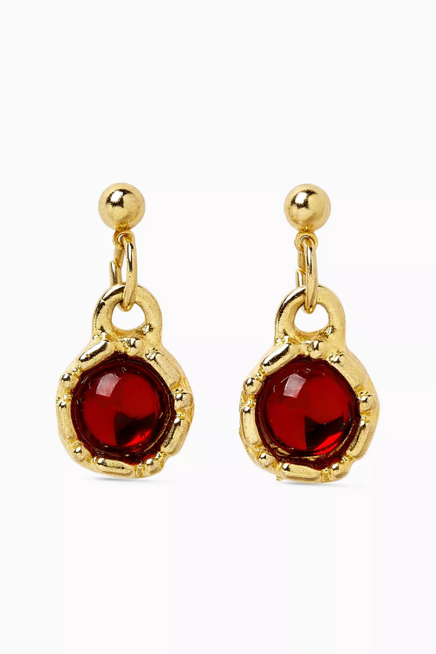 1990s Vintage Ruby Red Earrings