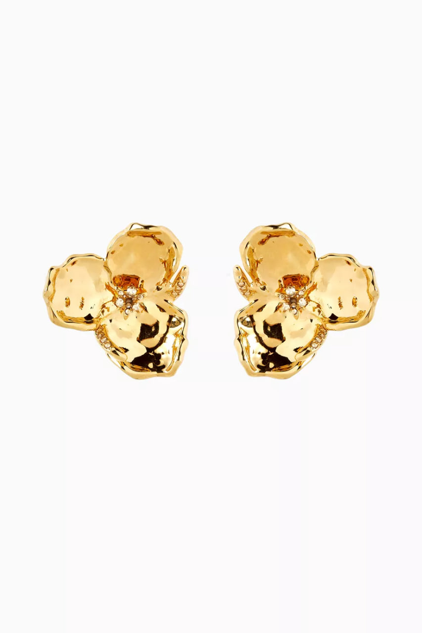 Blossom Stud Earrings in Gold-tone Brass
