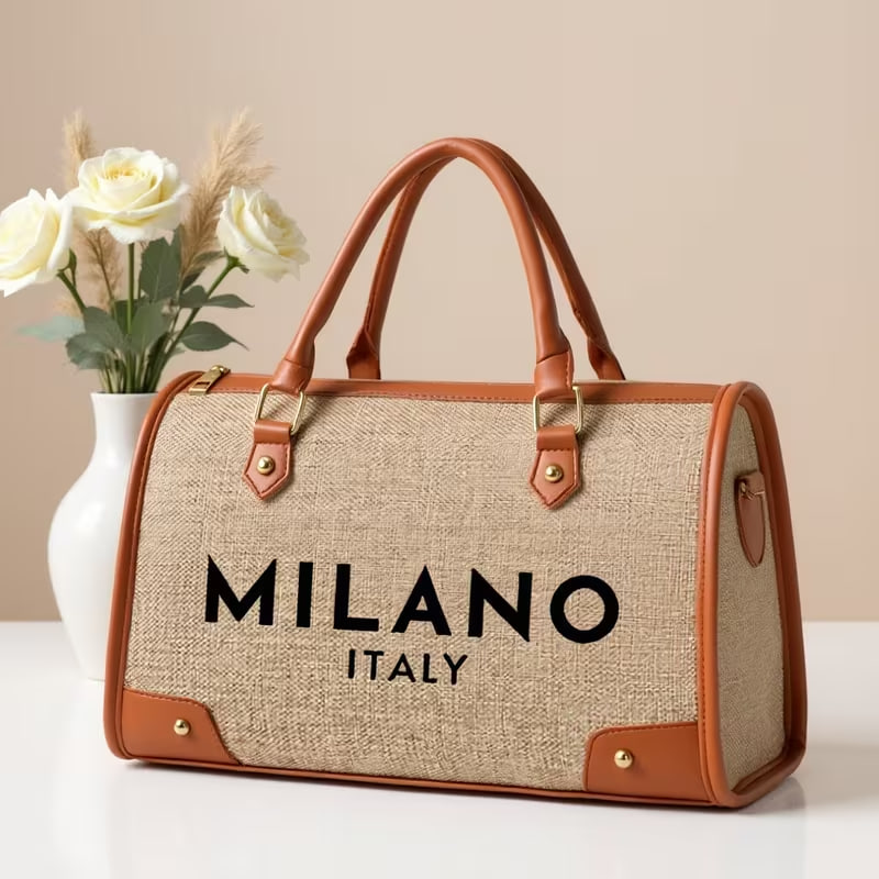 Black Letter Printed Linen Tote Bag Printed Commuting Bag Large Capacity Bag Essential for Going Out