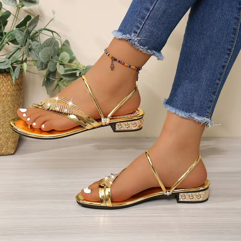 These Rhinestone Toe-Post Sandals Are So Sparkly