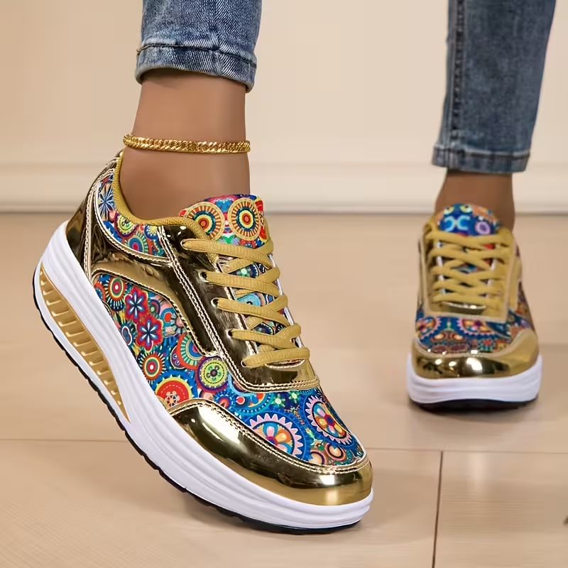 Spring/Summer Fashionable Bohemian Style Outdoor Sports Platform Sneakers for Trail Running