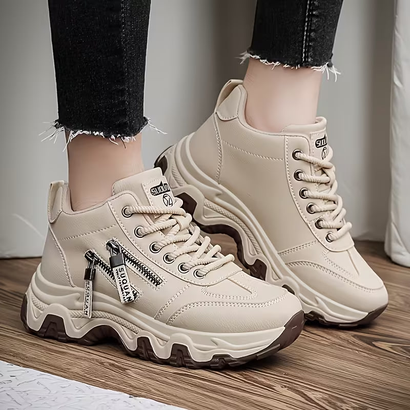 [Sneakers] Spring Summer Women'S Side Zipper Anti-Slip
