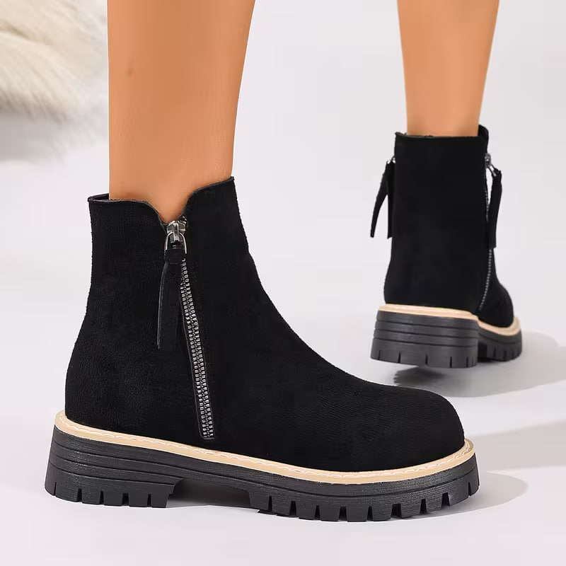 Jj'S Stylish Low-Heeled Ankle Boots for Women Are Perfect for The Workplace