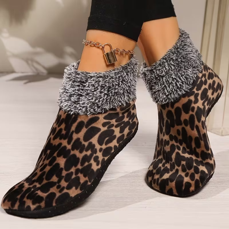 2pcs/1 pair of Women's winter slipper socks, floor socks - thickened warm home socks, soft and comfortable