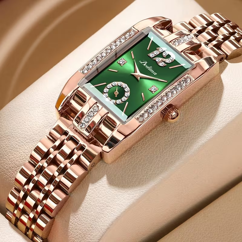 New Elegant And Fashionable Women'S Square Steel Band Watch