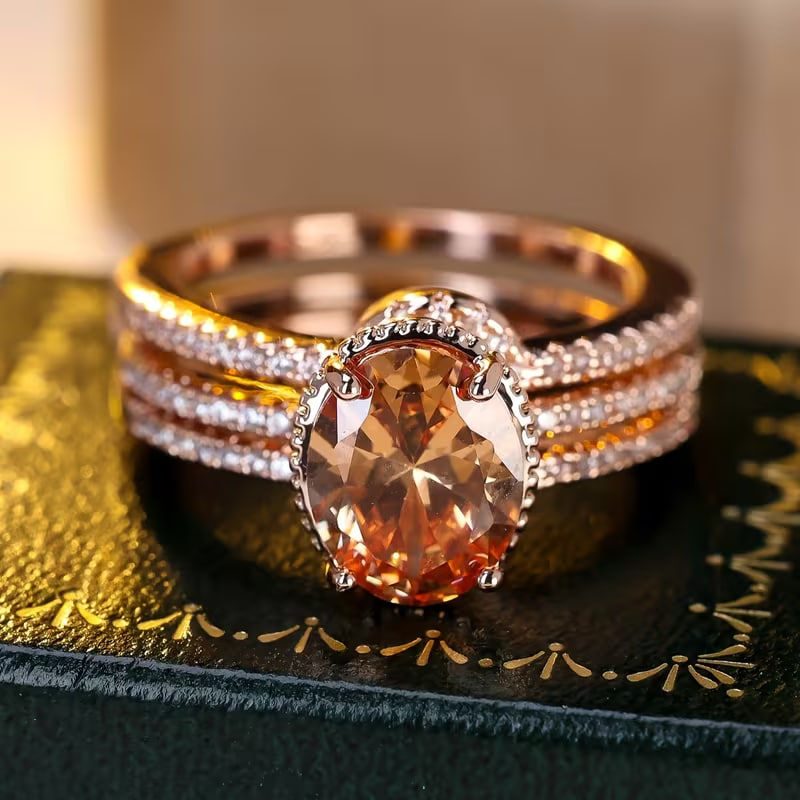 A Pair of Charming Round Synthetic Synthetic Synthetic Zircon​​ Rings