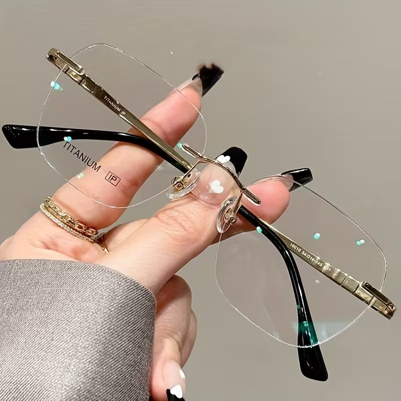 New Ultra-Light Great Wall Leg Frameless Glasses Frame Men'S Plain Glasses Wholesale Women