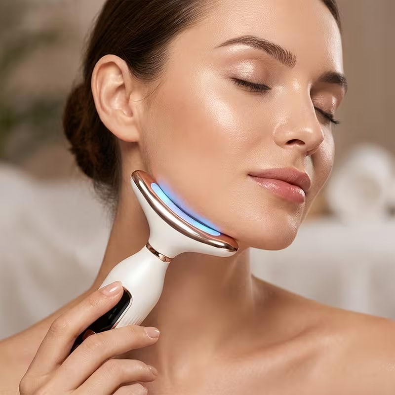 Facial and Neck Massager, Seven Modes, LED Digital Display, Effectively Relaxes and Cares for the Face