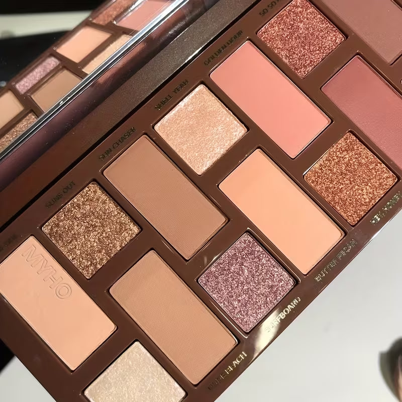California Sunset 16-Color Eyeshadow Palette with Pearlescent Matte Natural Beauty, Gothic Style