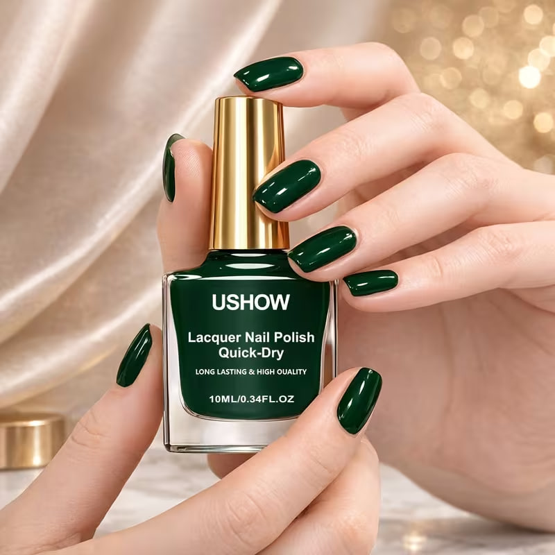 Dark Night Liquid Green Nail Polish 