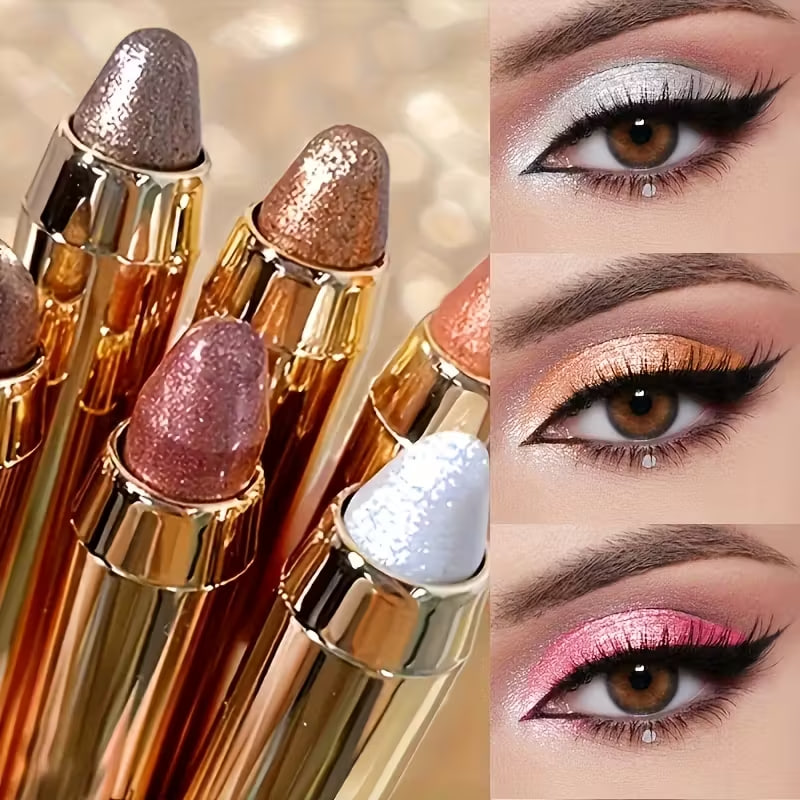 6pcs Highlighter Eyeshadow Pencil Shimmer Glitter Contouring Double
