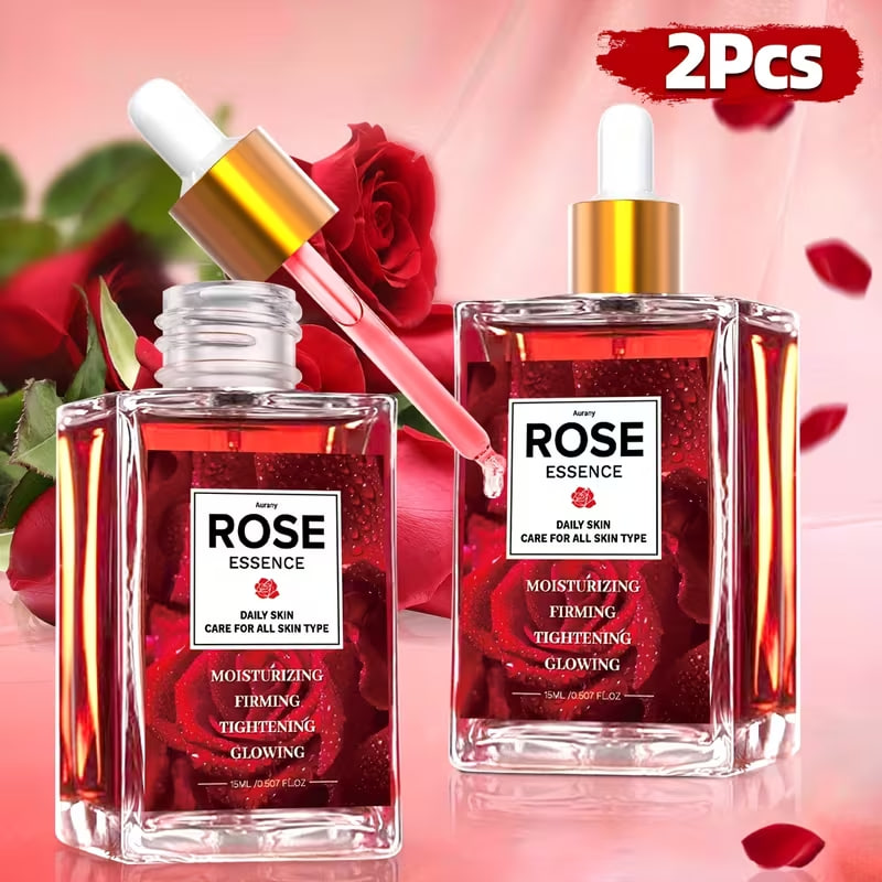 2pcs-Rose Essence, New Year's Day & Valentine's Day & Halloween Gifts, Birthday Gifts, Rose Essence Help to Moisturize & Tighten Face & Neck Skin
