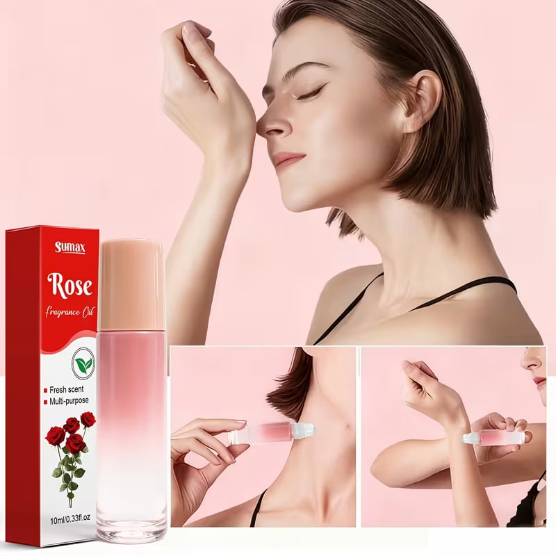 10ml Rose Fragrance Essential Oil, Rose Flower Scent, Facial Essential Oil, Rollerball Essential Oil, Festive Gift, Convenient to Carry, Party Fragrance