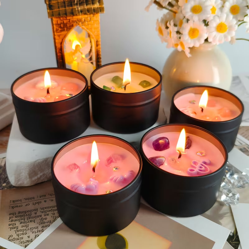 FAMILY SHIP Home Fragrance Candle, Black Jar, Each Jar Weighs 70 Grams/2.4 Ounces