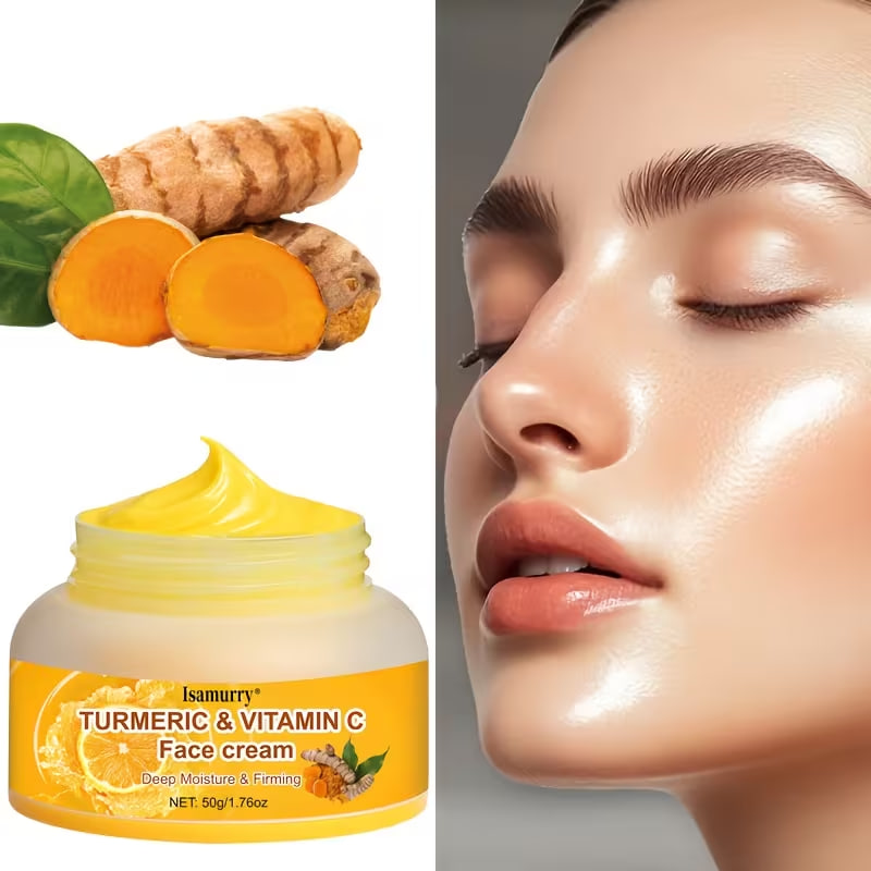 50g Turmeric Collagen Moisturizing Cream, Deeply Moisturizing and Nourishing, Containing Niacinamide, Vitamin C, Turmeric. Suitable for All Skin Types.