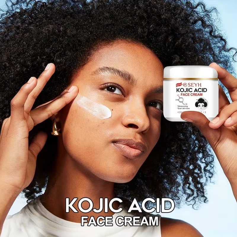 SEYH Kojic Acid Moisturizing Cream, Collagen, Hyaluronic Acid Firms Skin, Gentle & Low Allergy. 