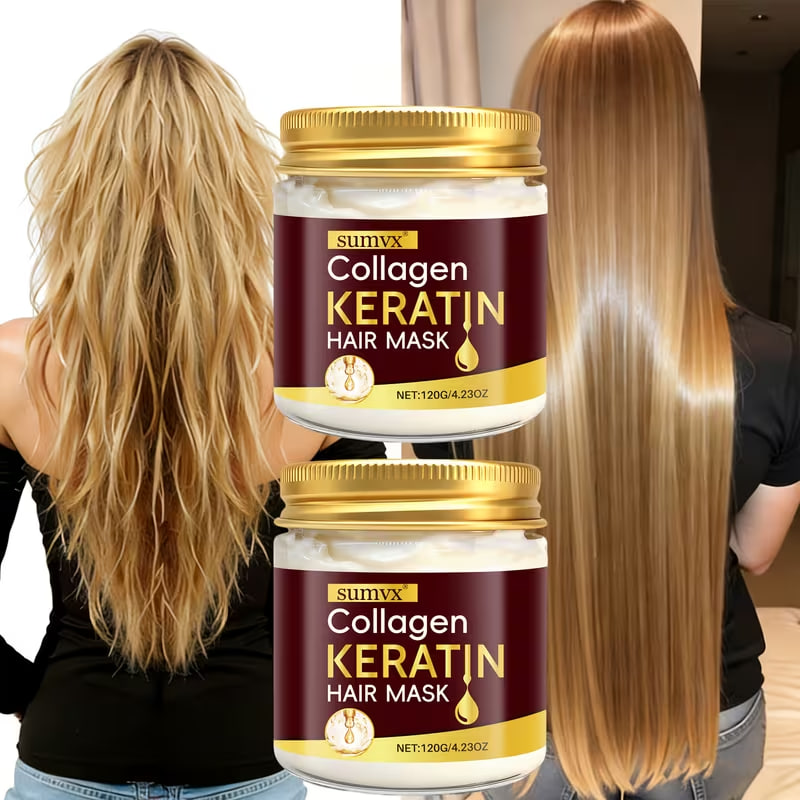 2pcs, Collagen Keratin Hair Mask, Deeply Nourishing Dry And Damaged Hair