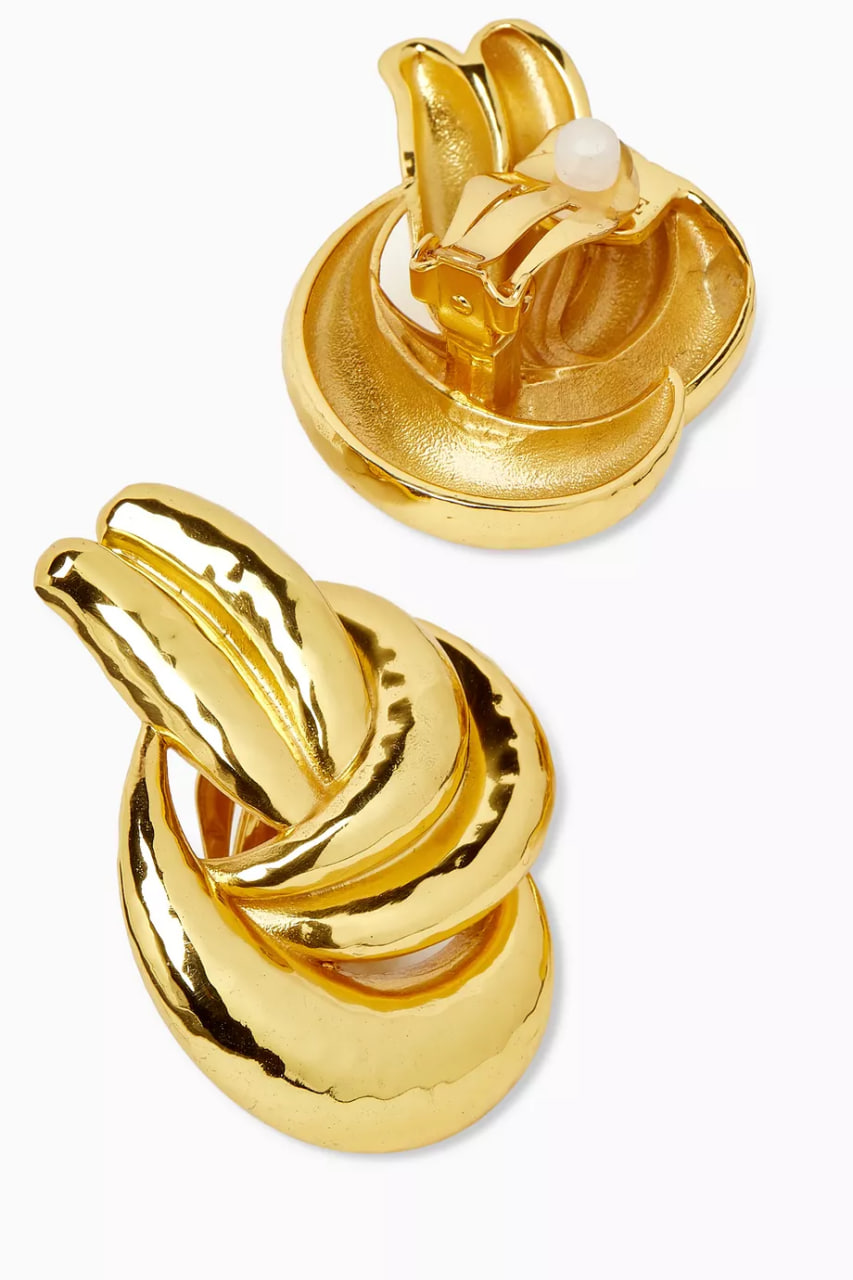 Samara Clip Earrings in 22kt Gold-plated Brass