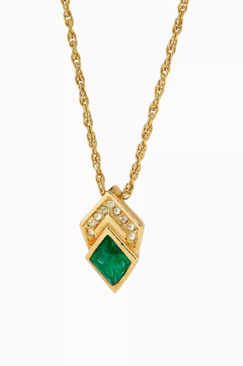 1980s Faux Emerald Necklace