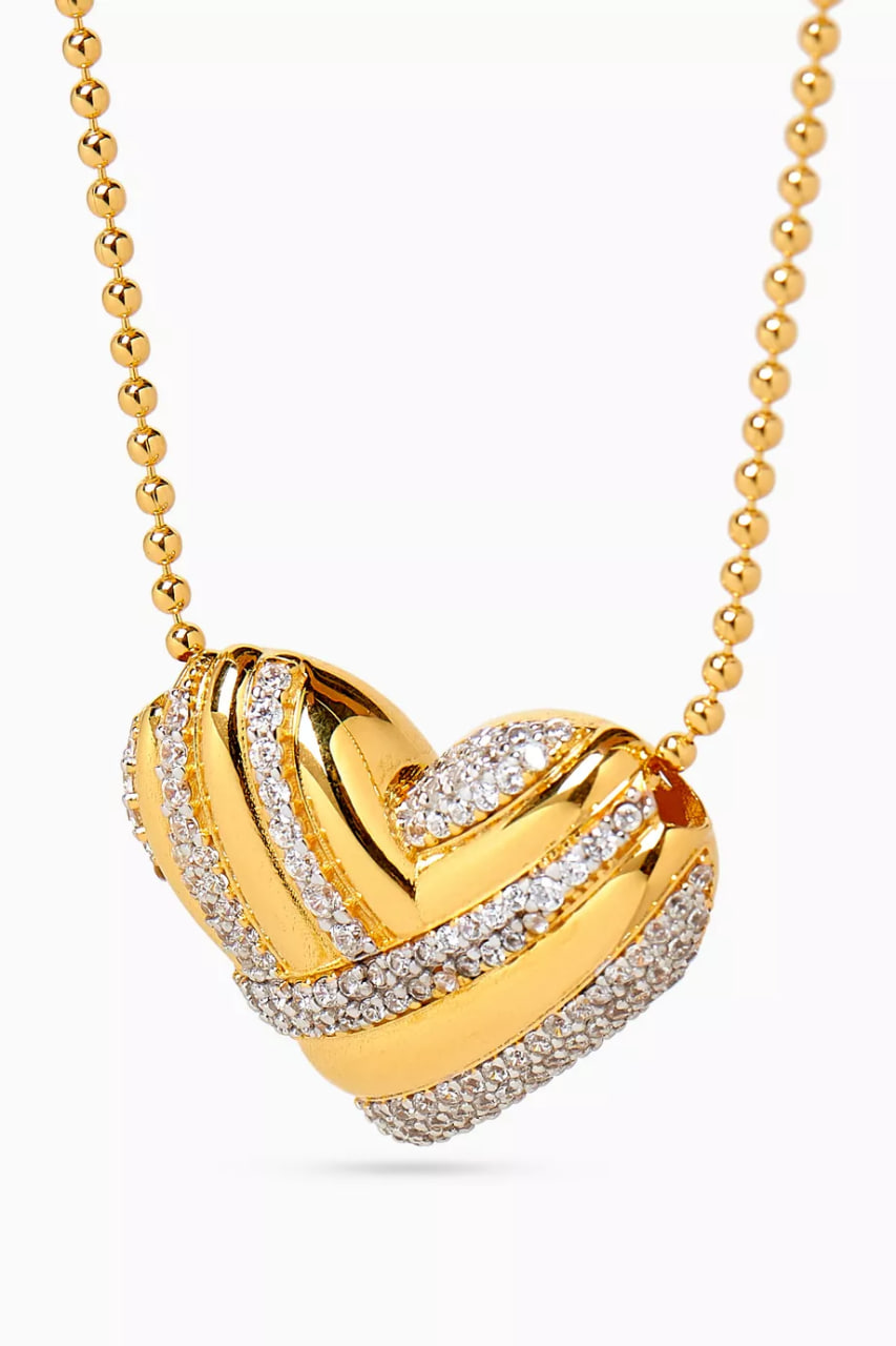 Heart Pendant Necklace in 24kt Gold-plated Sterling Silver
