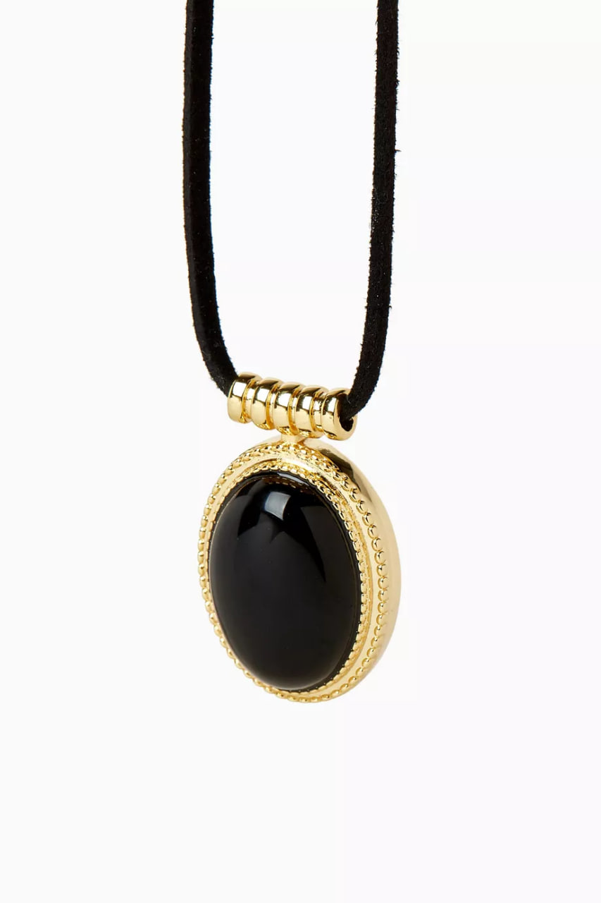 Midnight Mesa Cord Necklace in 14kt Gold-plated Brass
