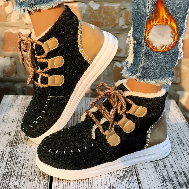 Women'S Fleece-Lined High-Top Boots for Winter Warmth., Women Shoes