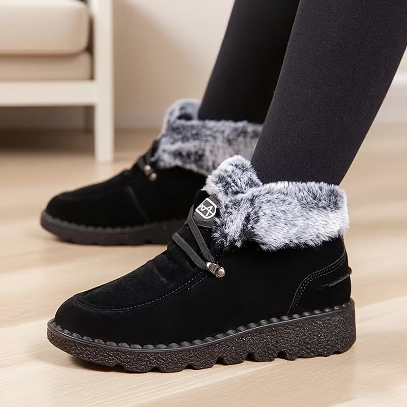 Women's Winter Snow Boots, Warm Fleece-Lined Thickened Outdoor Cold-Resistant Shoes