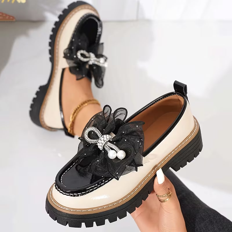 Women's Platform Loafers, Fashionable College Style, Comfortable Slip