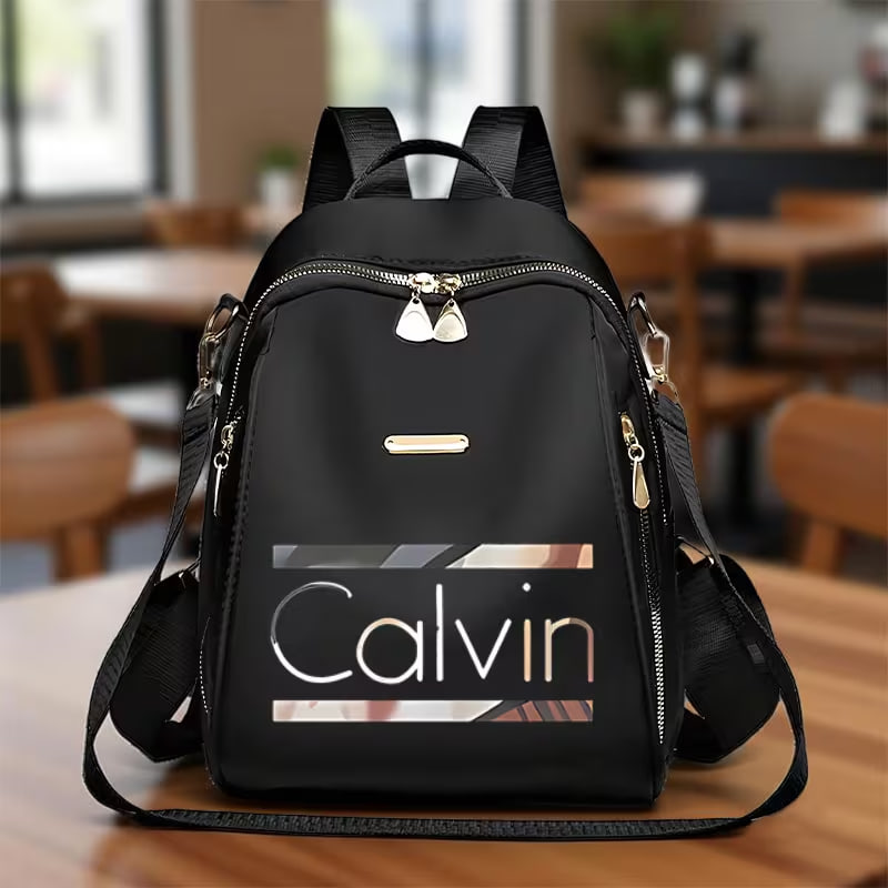 1pc Calvin Printed Fashion Backpack, Backpack, Portable Travel Backpack