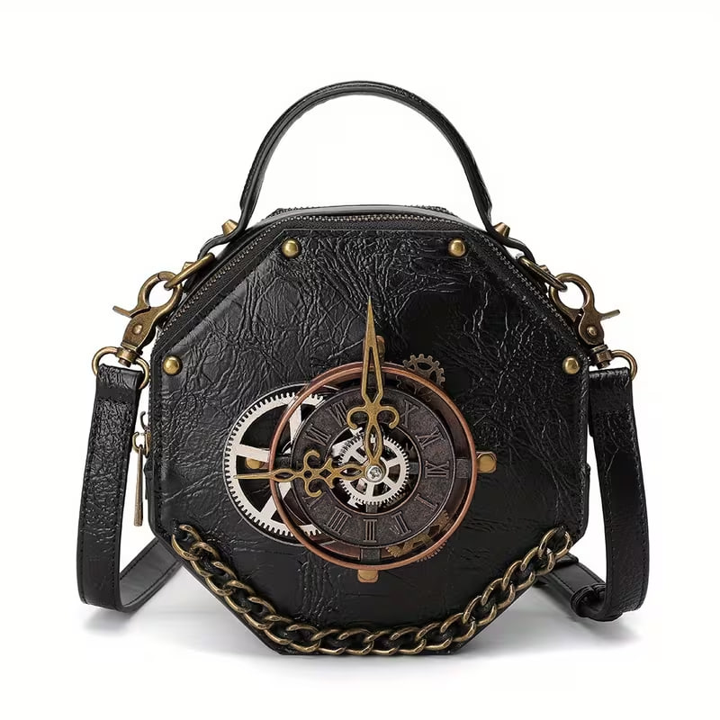 New European And American Punk Style Leather Bag Retro Industrial Style Women'S Shoulder Bag Masquerade Handbag