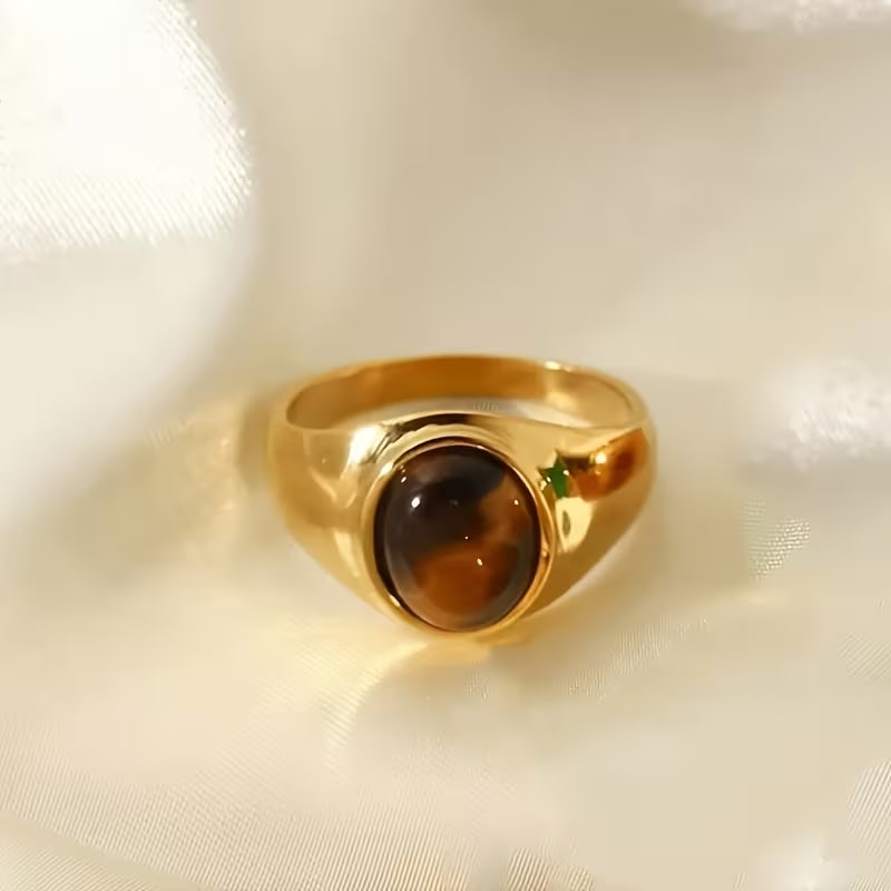 1 Elegant Retro-Style Ring, Cast Oval Ring Design
