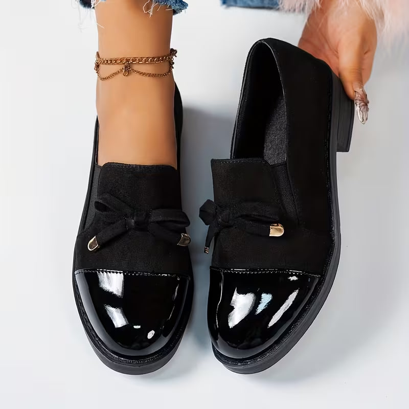 Ladies' Casual Slip-On Shoes with a Comfortable Design And a Bow, Perfect for Dancing., Women Shoes