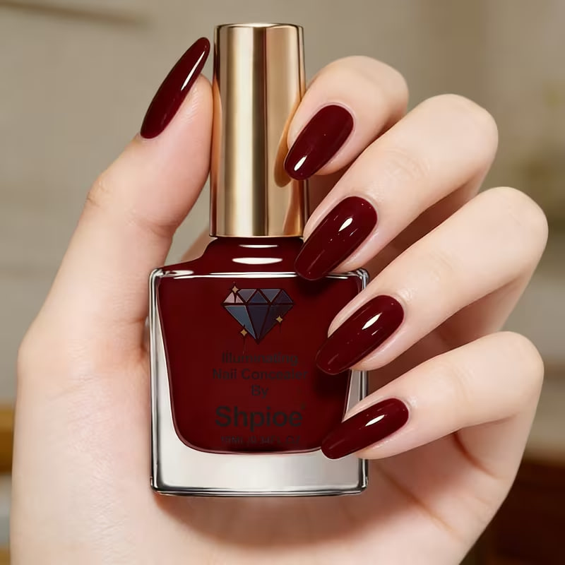 Wine Red Nail Polish - 10ml, Concealing Nail Gel Polish, Long-lasting and Durable. 