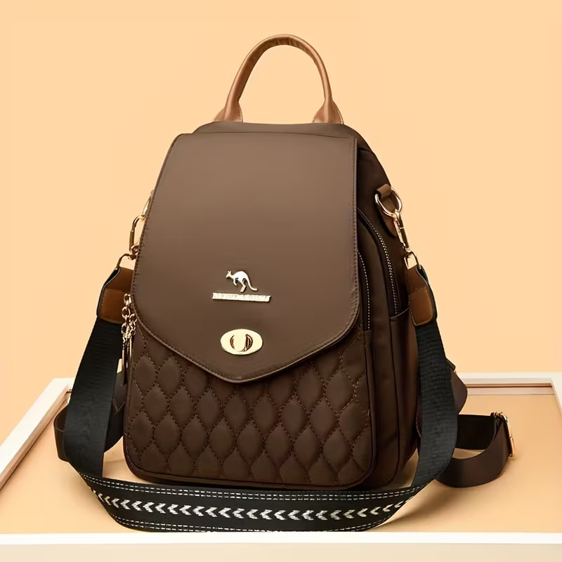 New High-End Oxford Cloth Casual Backpack Women'S Travel Outing Middle-Aged Double Shoulder Embroidered Thread Multi-Use Bag
