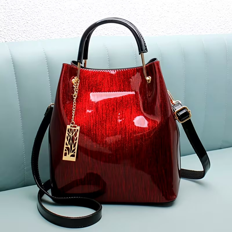 Luxury Vintage Red Patent Wo 's Handbag 