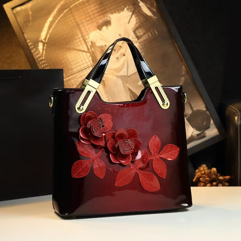 2025 New Handheld Tote Bag for Women, Large Capacity, Summer High-End Style, Gradient Flower Single-Shoulder Large Bag