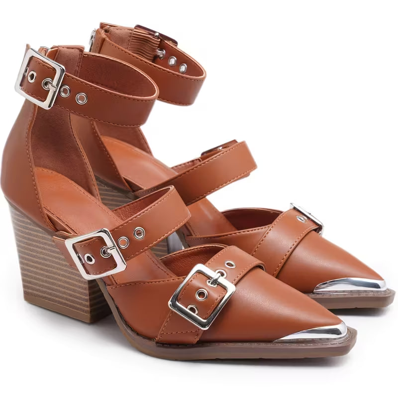 Elegant Pointed-toe Adjustable Buckle High Heels, Chic Women's High Heels, Women Shoes