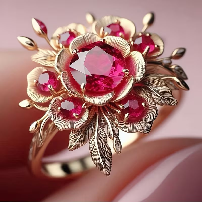 A New Golden Flower Design Ring
