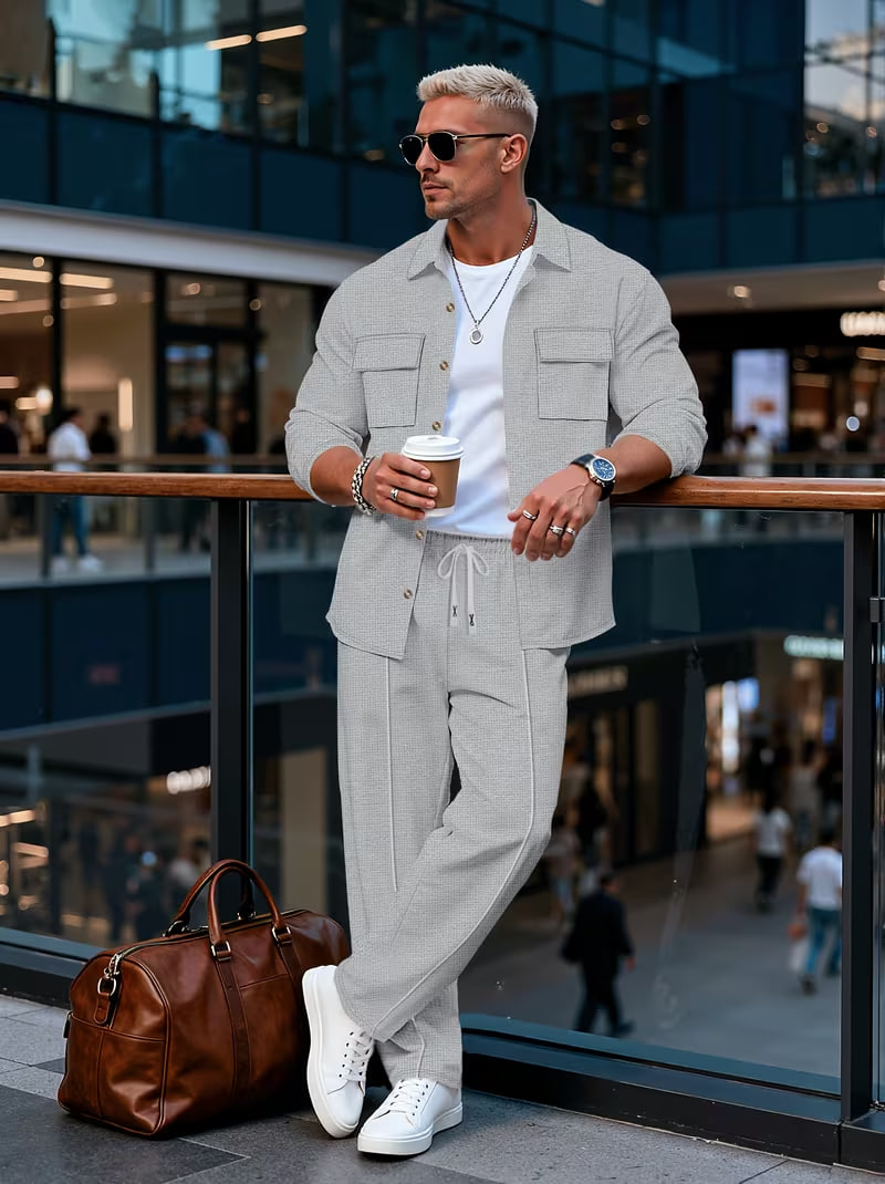 Men's Spring And Autumn Long Sleeve Long Pants Suit 