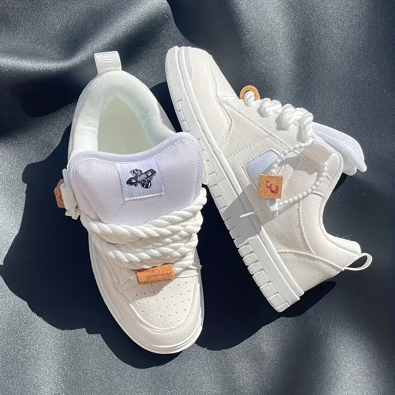 Versatile Canvas Shoes, Casual Thick-Soled Loafers, Easy White sneakers, Unisex Large Size Sneakers, Slip-Resistant And Durable
