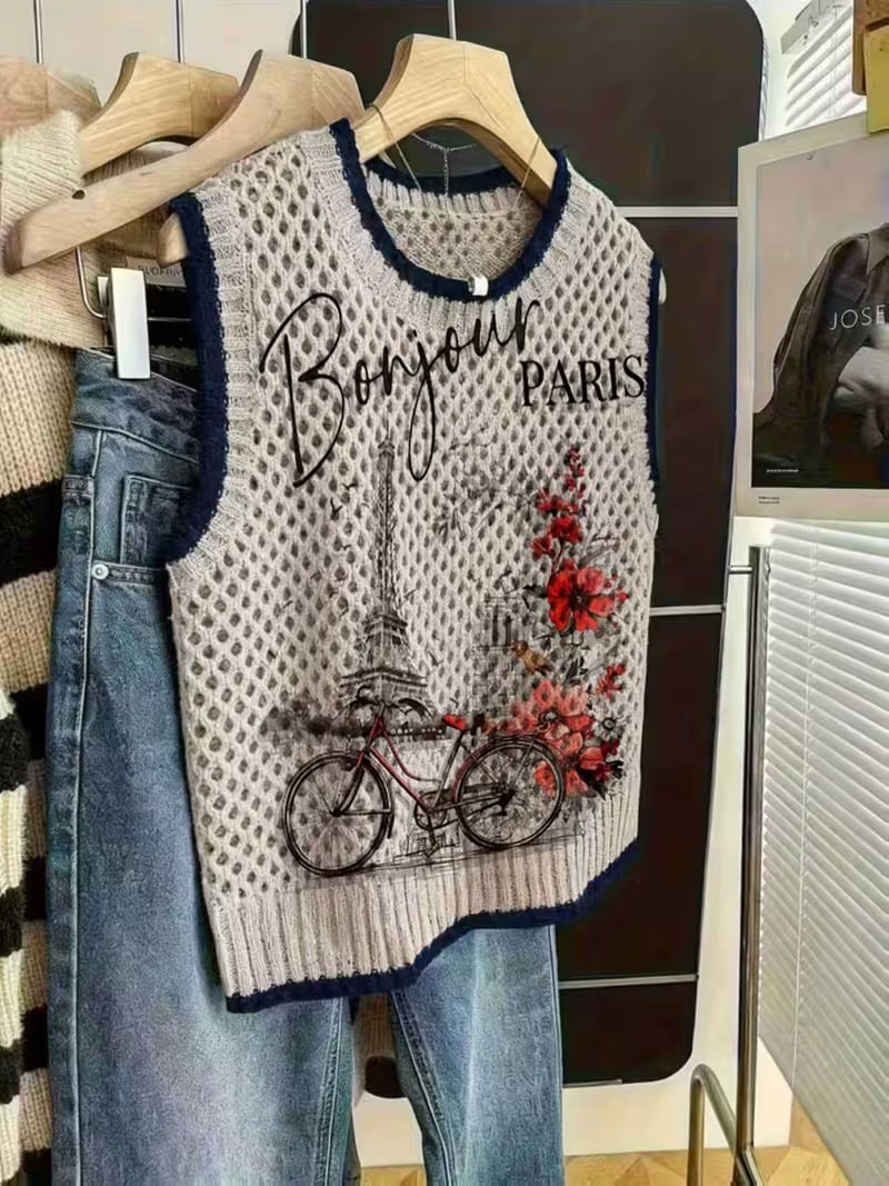 A Versatile Sleeveless Top with a Round Neck