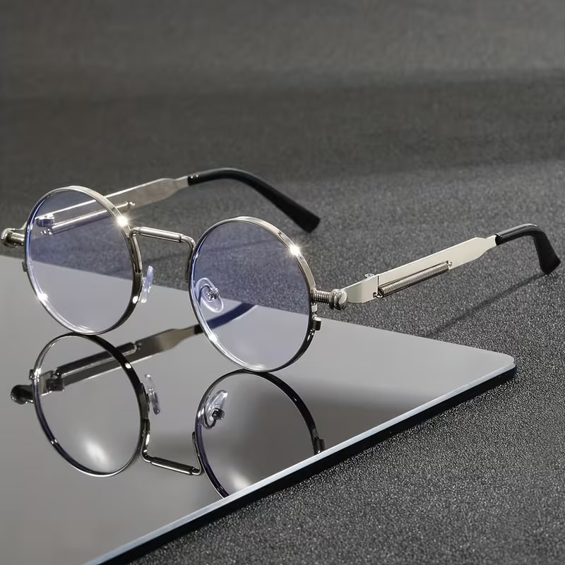 1 Pair of Metal Round Frame Fashionable Men'S Glasses
