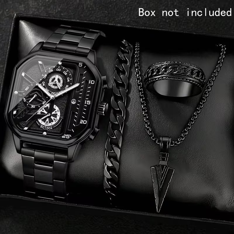 Fashionable Men's Square Watch Set