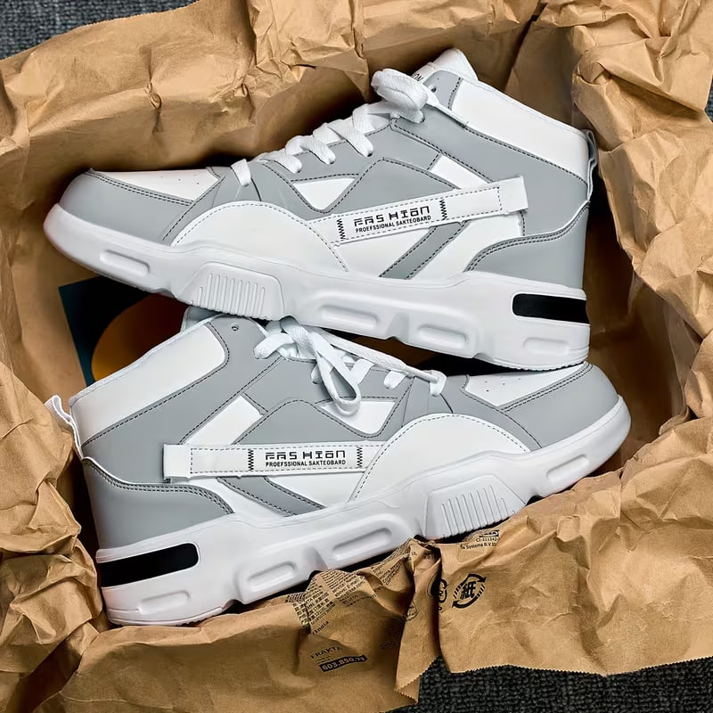 Sneakers, Men's Fashionable and Trendy Casual Sports Shoes with a Front Strap and Middle Top. 