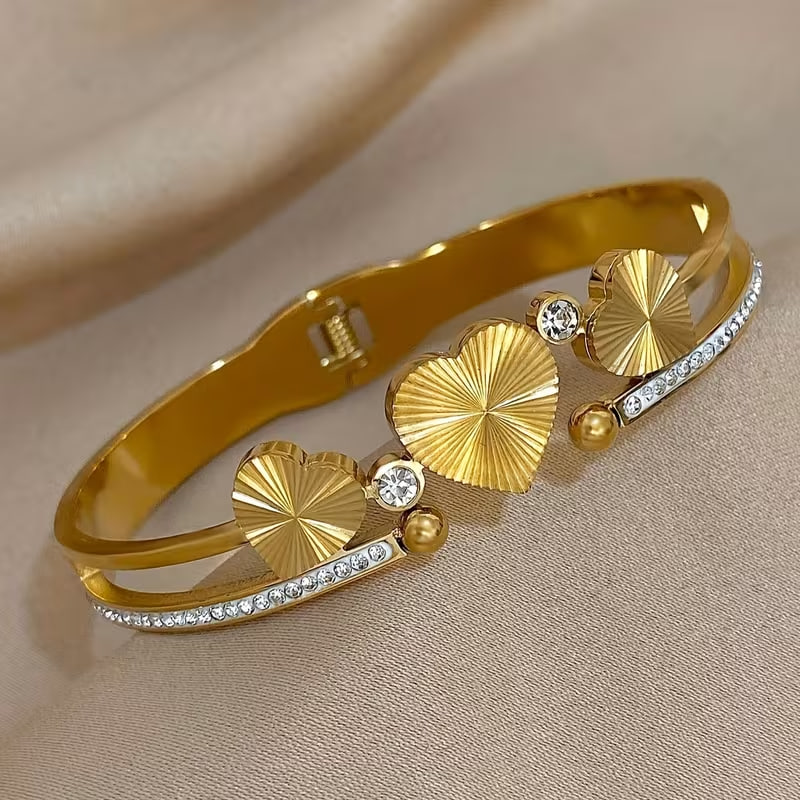 3pcs Heart-Shaped Women'S Bracelets, Suitable for Daily Wear
