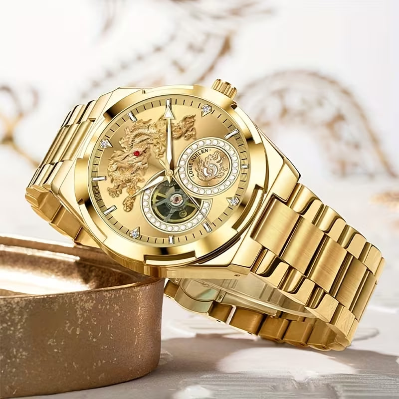 Men's Luxury Golden Automatic Mechanical Watch 