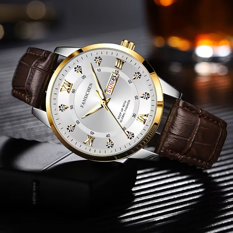 Introducing a New Waterproof Luminous Timepiece Featuring a Dual Calendar, Designed for Men.
