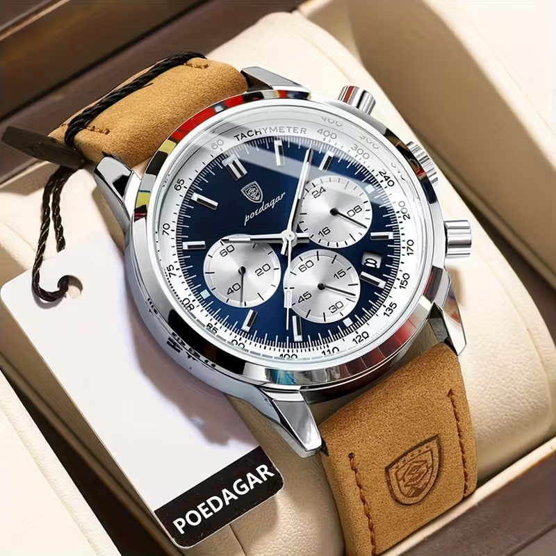 POEDAGAR Men's Luxury Chronograph Watch 